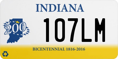 IN license plate 107LM