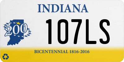 IN license plate 107LS