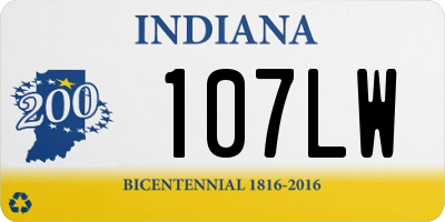 IN license plate 107LW