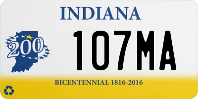 IN license plate 107MA