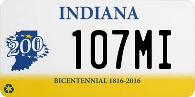 IN license plate 107MI