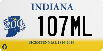 IN license plate 107ML