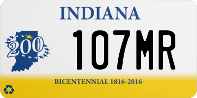 IN license plate 107MR