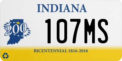 IN license plate 107MS
