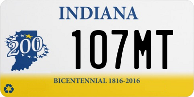 IN license plate 107MT