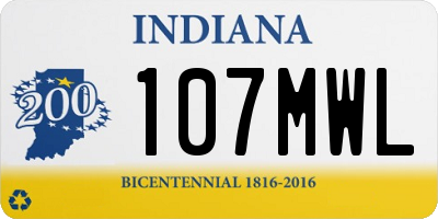 IN license plate 107MWL