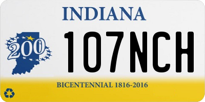 IN license plate 107NCH
