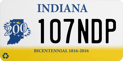 IN license plate 107NDP