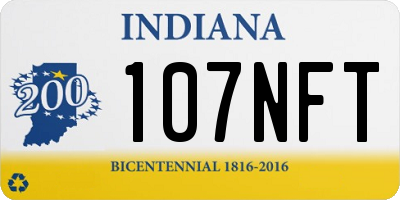 IN license plate 107NFT