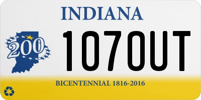 IN license plate 107OUT
