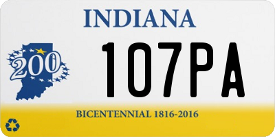 IN license plate 107PA