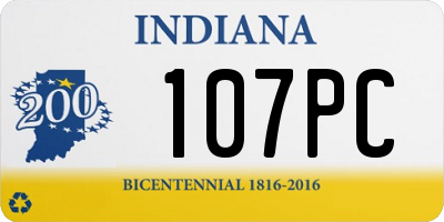 IN license plate 107PC