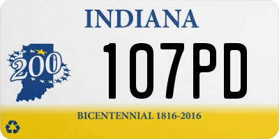 IN license plate 107PD