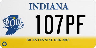 IN license plate 107PF