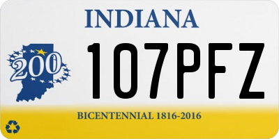 IN license plate 107PFZ