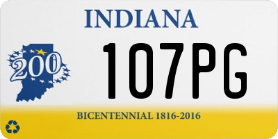 IN license plate 107PG