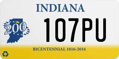 IN license plate 107PU
