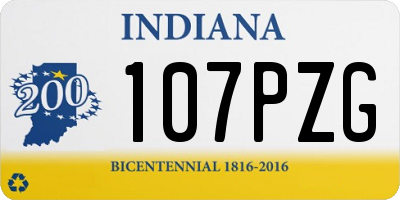 IN license plate 107PZG