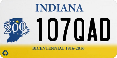 IN license plate 107QAD