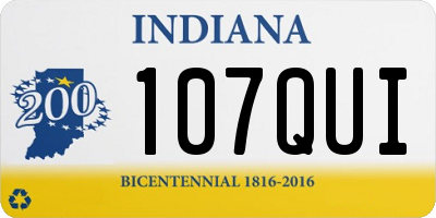 IN license plate 107QUI