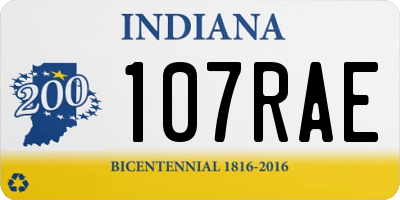 IN license plate 107RAE