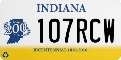 IN license plate 107RCW
