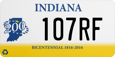 IN license plate 107RF