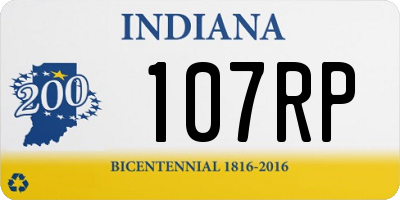 IN license plate 107RP