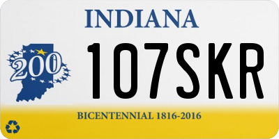IN license plate 107SKR