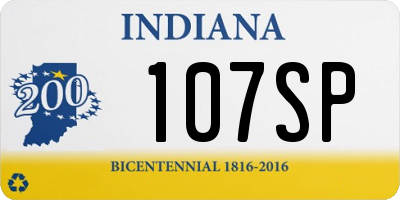 IN license plate 107SP