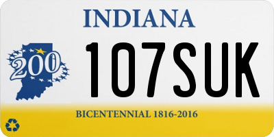 IN license plate 107SUK