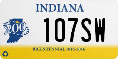 IN license plate 107SW