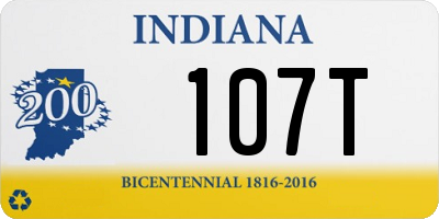 IN license plate 107T