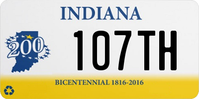 IN license plate 107TH