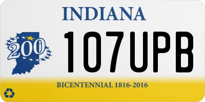 IN license plate 107UPB