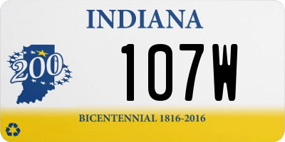 IN license plate 107W