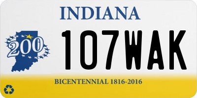 IN license plate 107WAK
