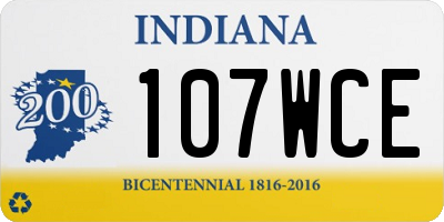 IN license plate 107WCE