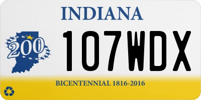 IN license plate 107WDX