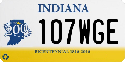 IN license plate 107WGE