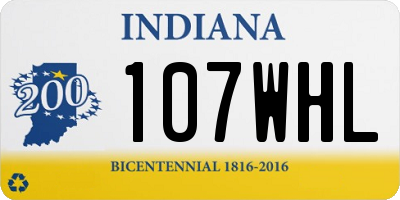 IN license plate 107WHL