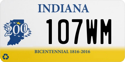 IN license plate 107WM