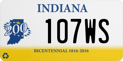 IN license plate 107WS
