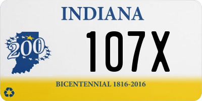 IN license plate 107X