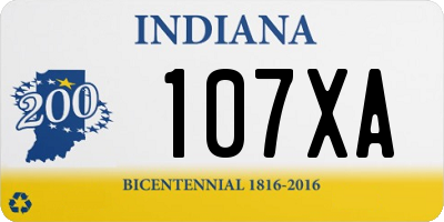 IN license plate 107XA
