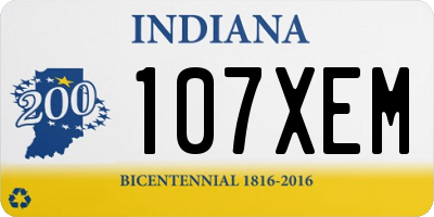 IN license plate 107XEM