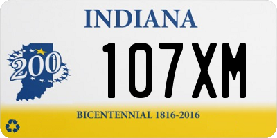 IN license plate 107XM