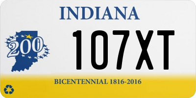 IN license plate 107XT