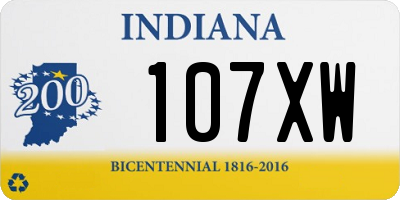 IN license plate 107XW