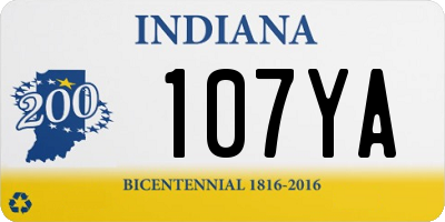 IN license plate 107YA